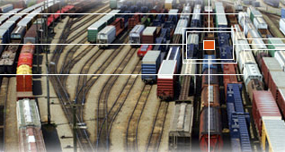 Crowded train yard